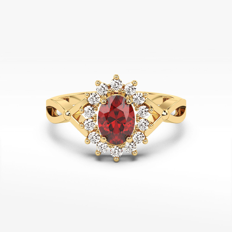 Pierścionek ze złota z rubinem