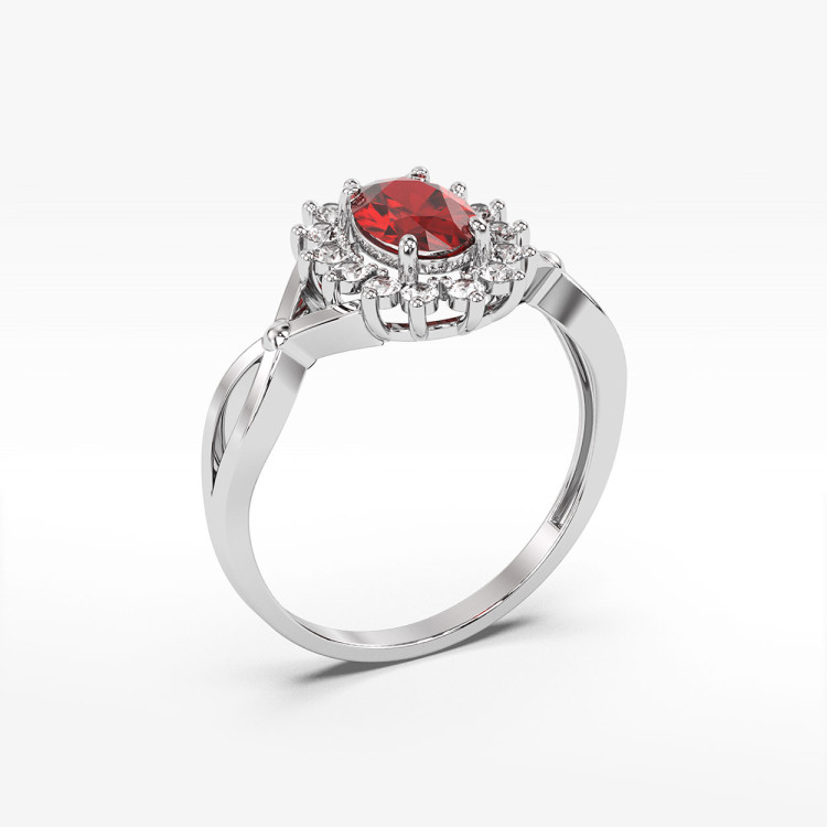 Pierścionek ze złota z rubinem