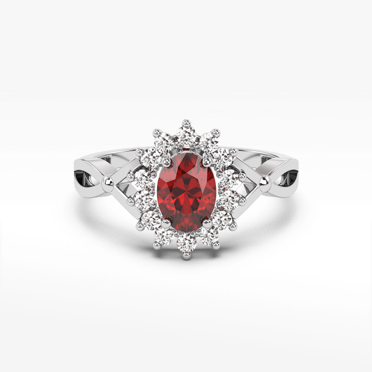 Pierścionek ze złota z rubinem