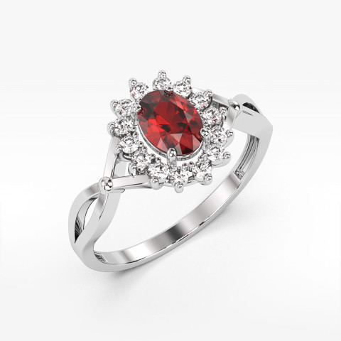 Pierścionek ze złota z rubinem