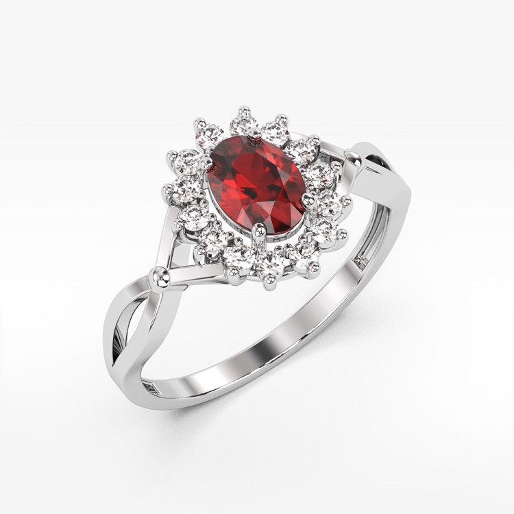 Pierścionek ze złota z rubinem