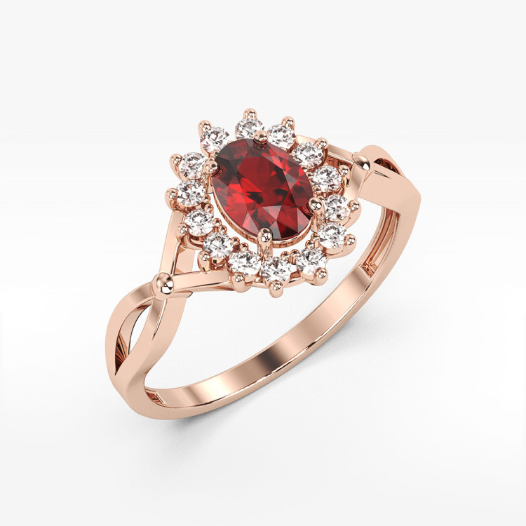 Pierścionek ze złota z rubinem