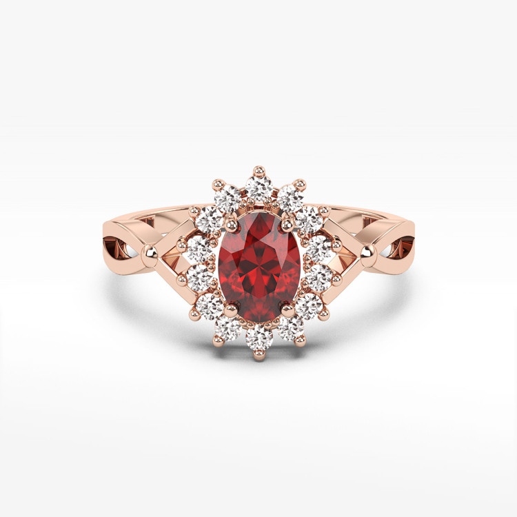 Pierścionek ze złota z rubinem