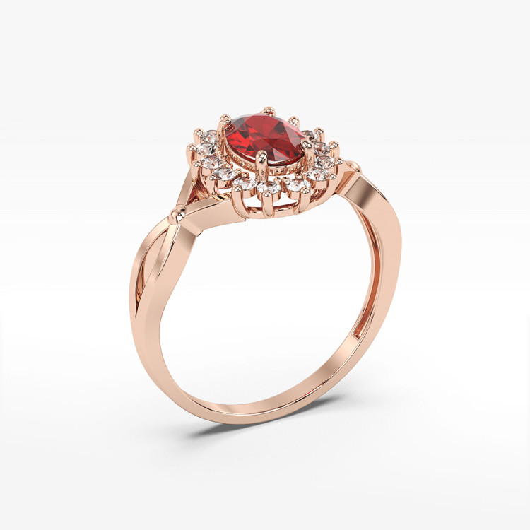 Pierścionek ze złota z rubinem