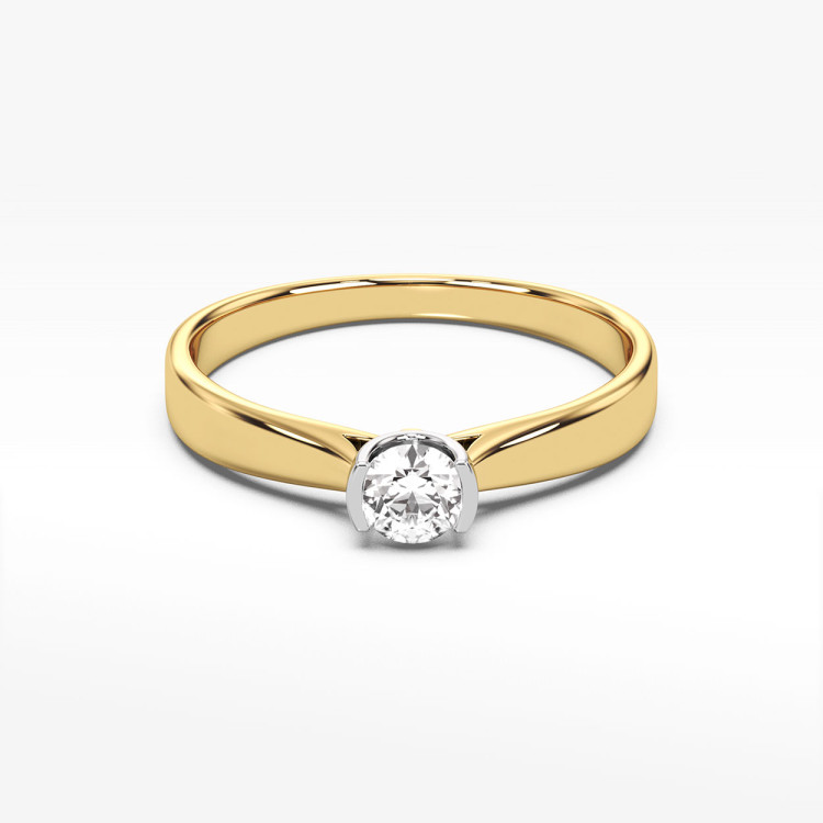 Złoty pierścionek z diamentem