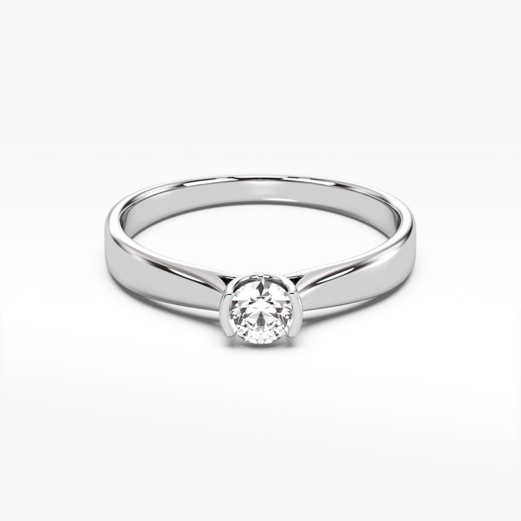 Pierścionek z białego złota z diamentem