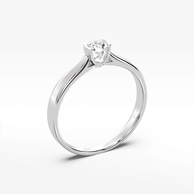 Pierścionek z białego złota z diamentem