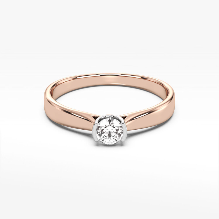 Pierścionek z różowego złota z diamentem