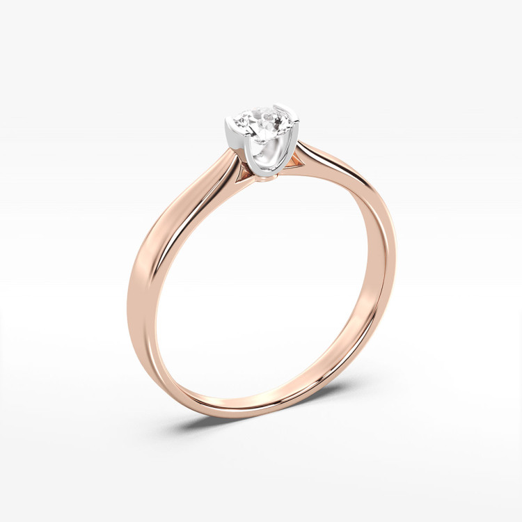 Pierścionek z różowego złota z diamentem
