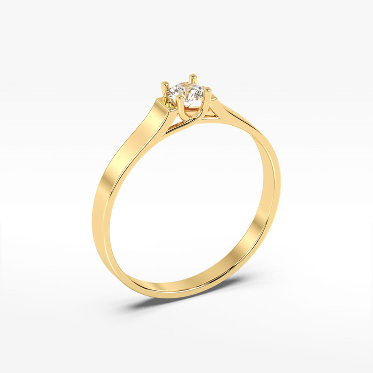 Złoty pierścionek z diamentem