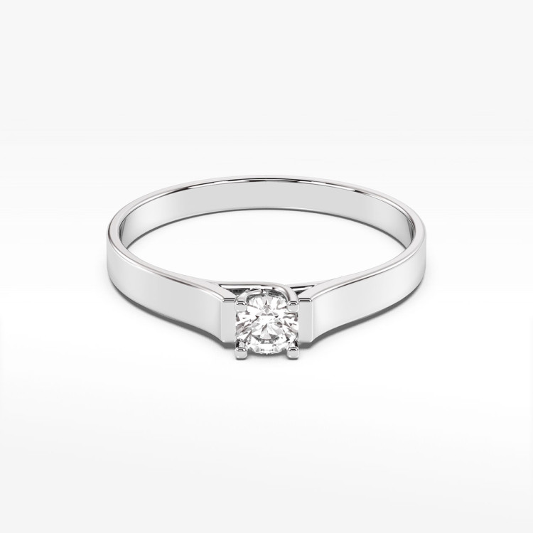 Pierścionek z białego złota z diamentem