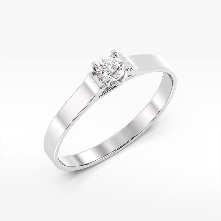 Pierścionek z białego złota z diamentem