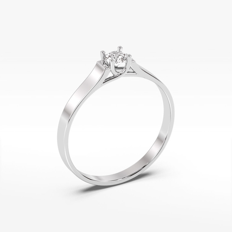 Pierścionek z białego złota z diamentem