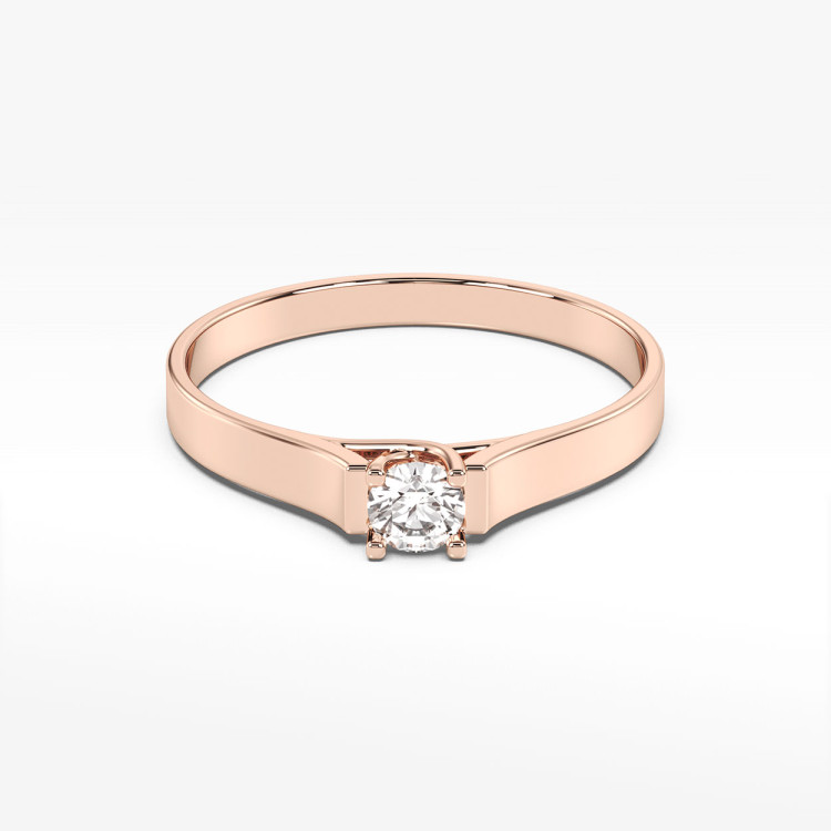 Pierścionek z różowego złota z diamentem