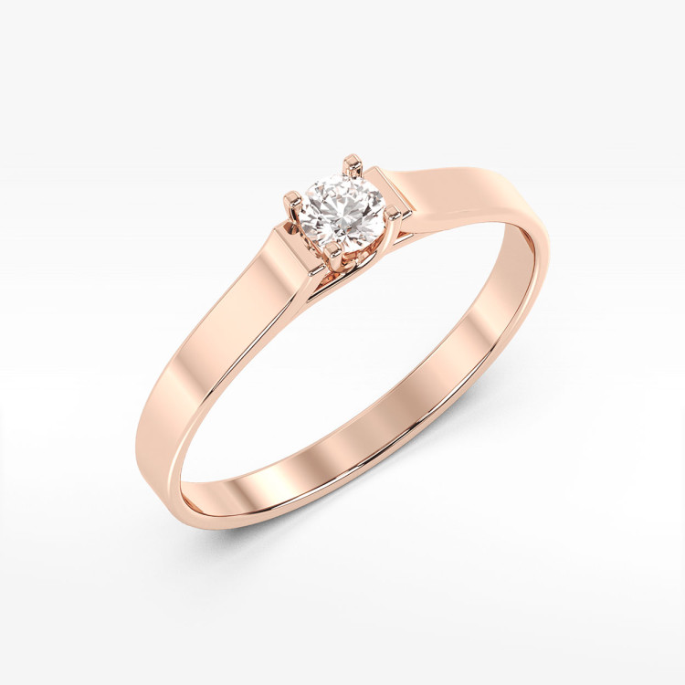Pierścionek z różowego złota z diamentem