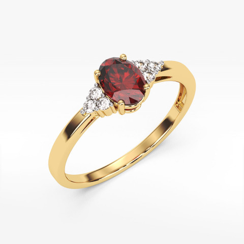 Pierścionek z rubinem i diamentami