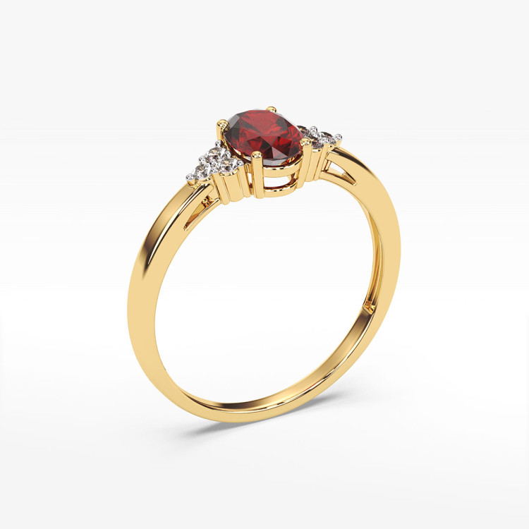 Pierścionek z rubinem i diamentami