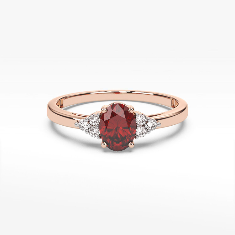 Pierścionek z rubinem i diamentami