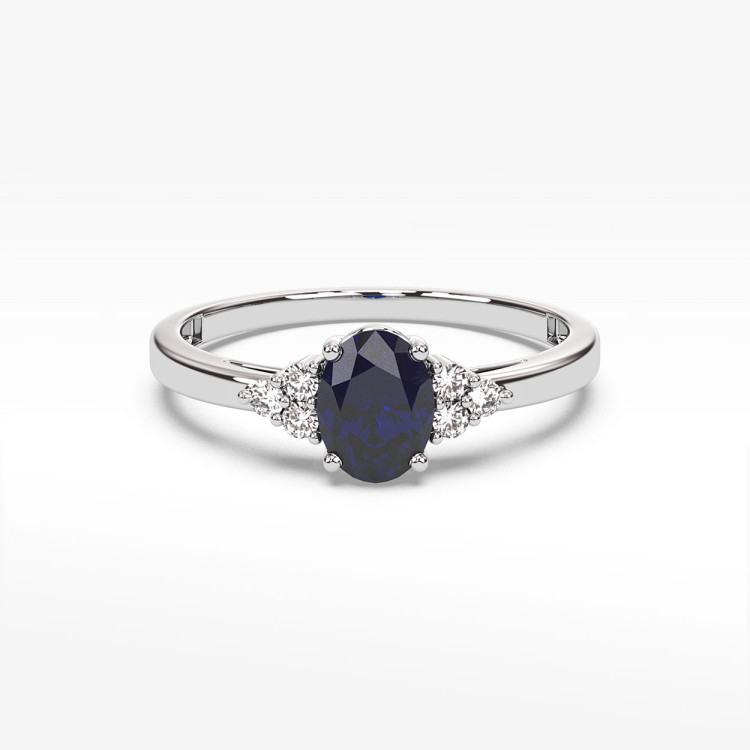 Pierścionek z szafirem i diamentami