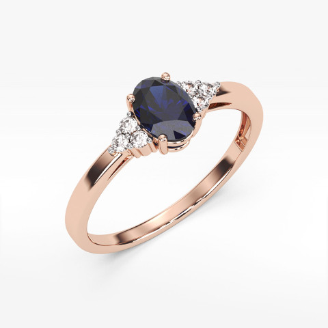 Pierścionek z szafirem i diamentami