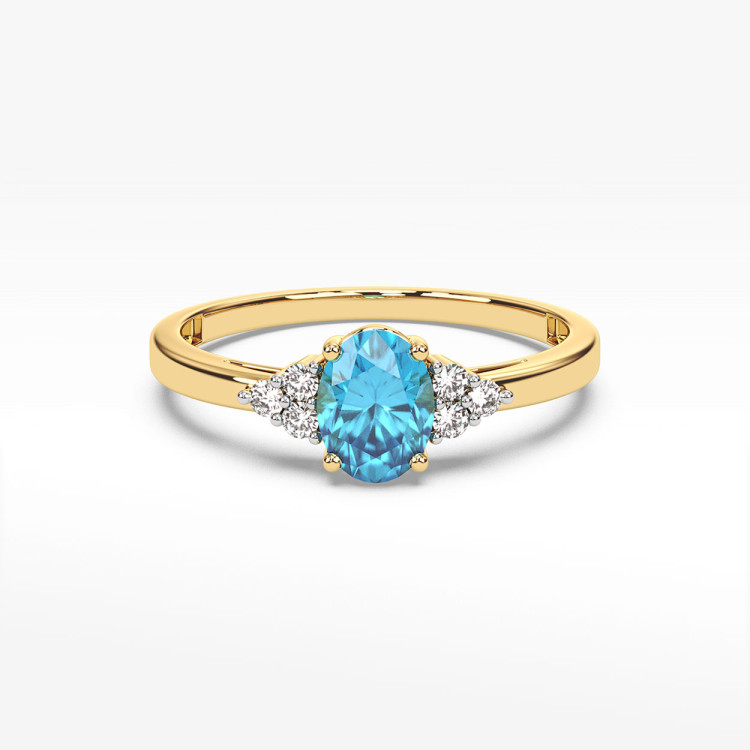 Pierścionek z topazem i diamentami