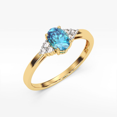 Pierścionek z topazem i diamentami