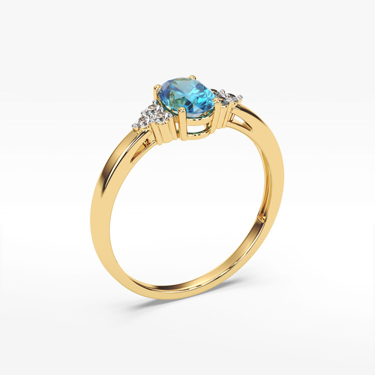 Pierścionek z topazem i diamentami