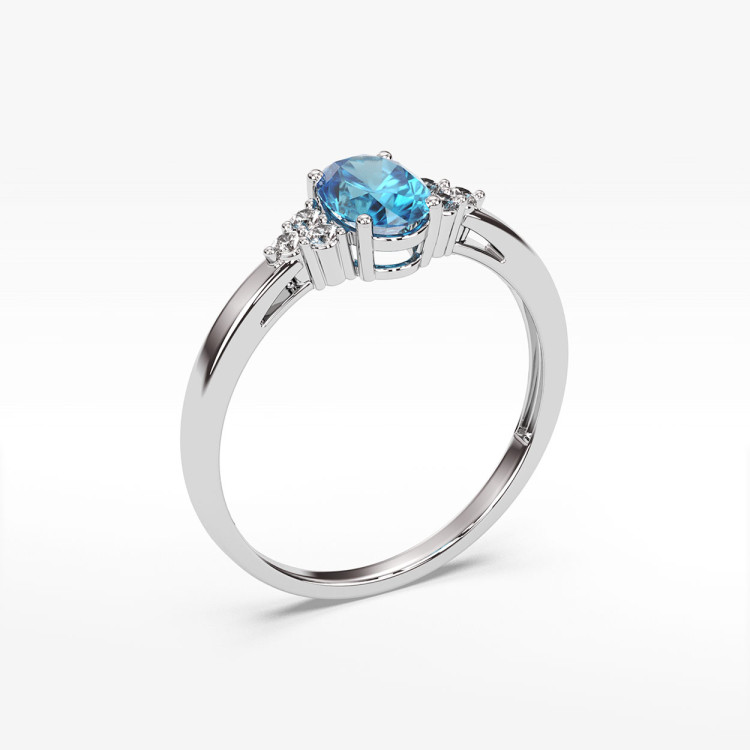 Pierścionek z topazem i diamentami