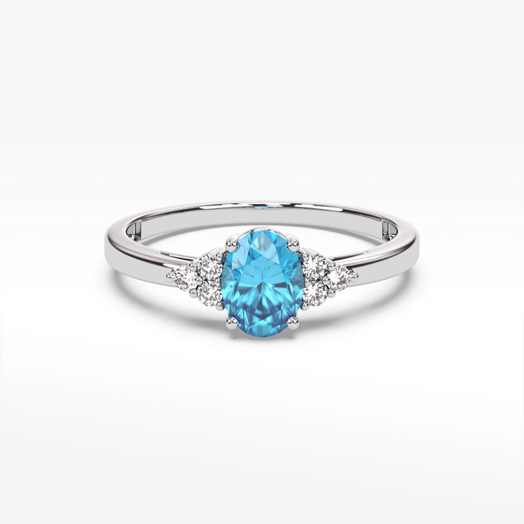 Pierścionek z topazem i diamentami