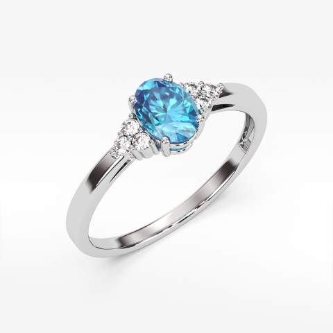 Pierścionek z topazem i diamentami
