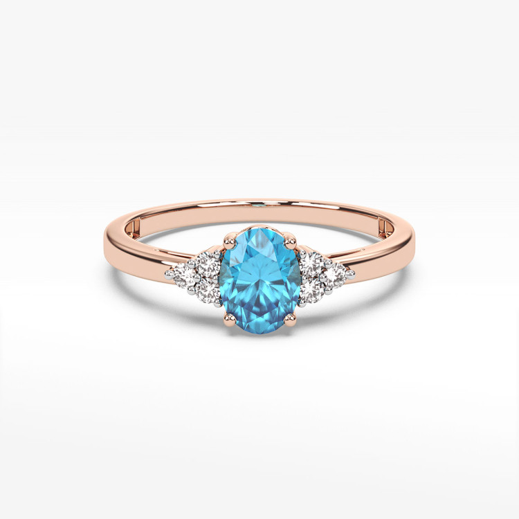 Pierścionek z topazem i diamentami