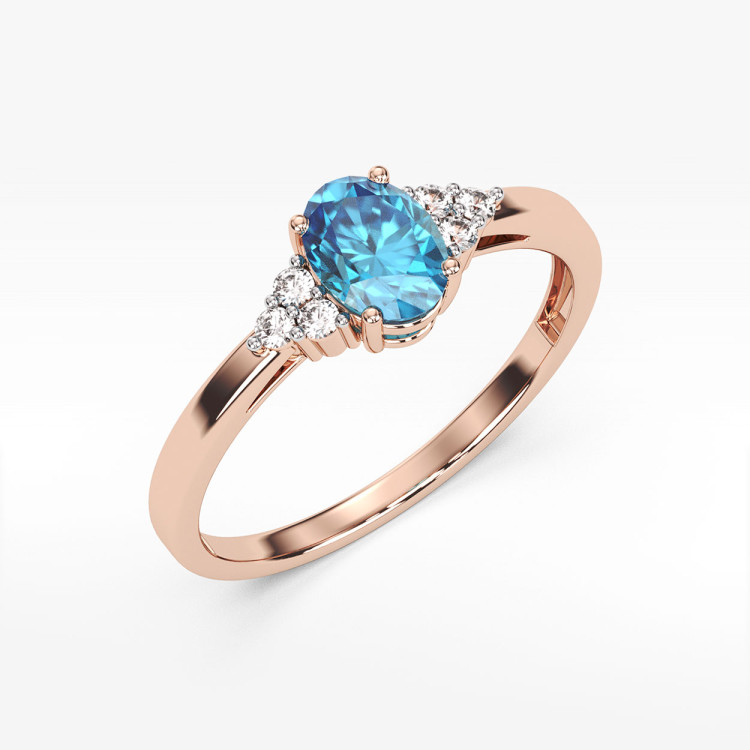 Pierścionek z topazem i diamentami