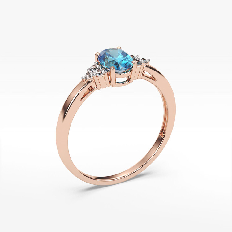 Pierścionek z topazem i diamentami