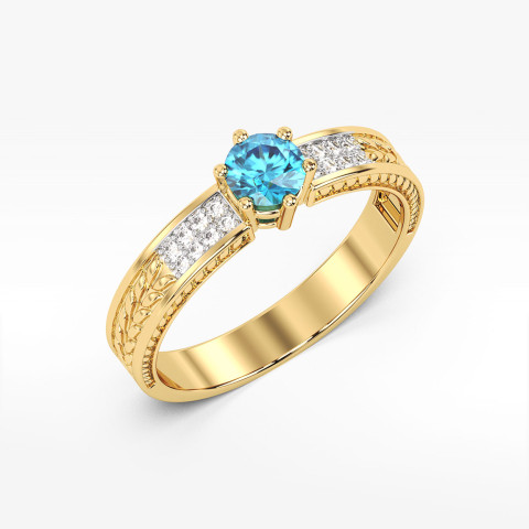 Pierścionek z topazem i diamentami