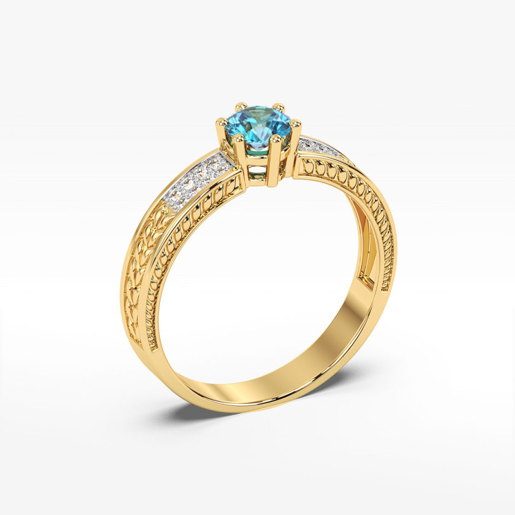 Pierścionek z topazem i diamentami