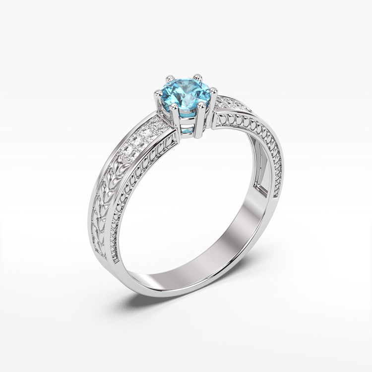 Pierścionek z topazem i diamentami