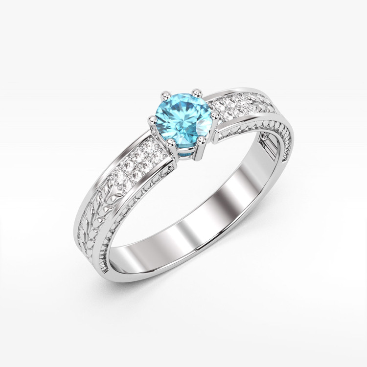 Pierścionek z topazem i diamentami