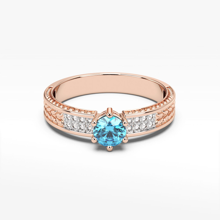 Pierścionek z topazem i diamentami