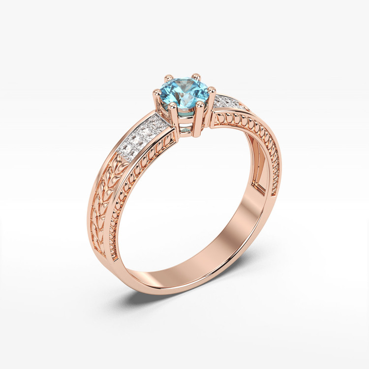 Pierścionek z topazem i diamentami