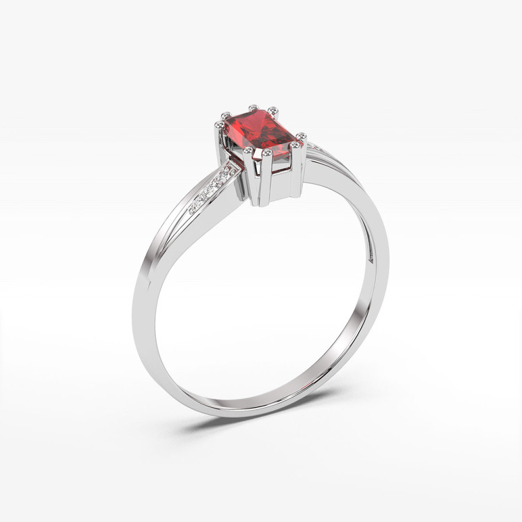 Pierścionek ze złota z rubinem i diamentami