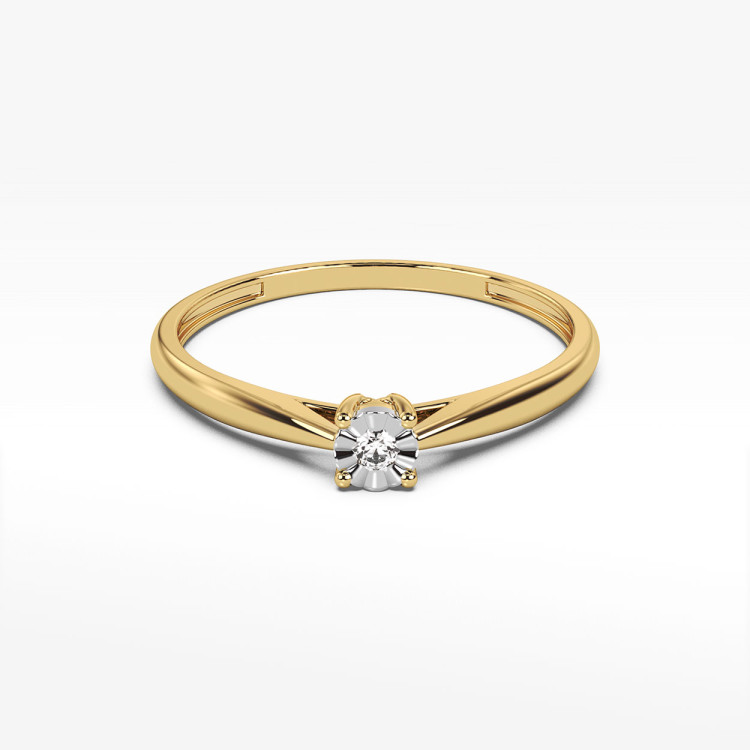 Pierścionek z jednym diamentem
