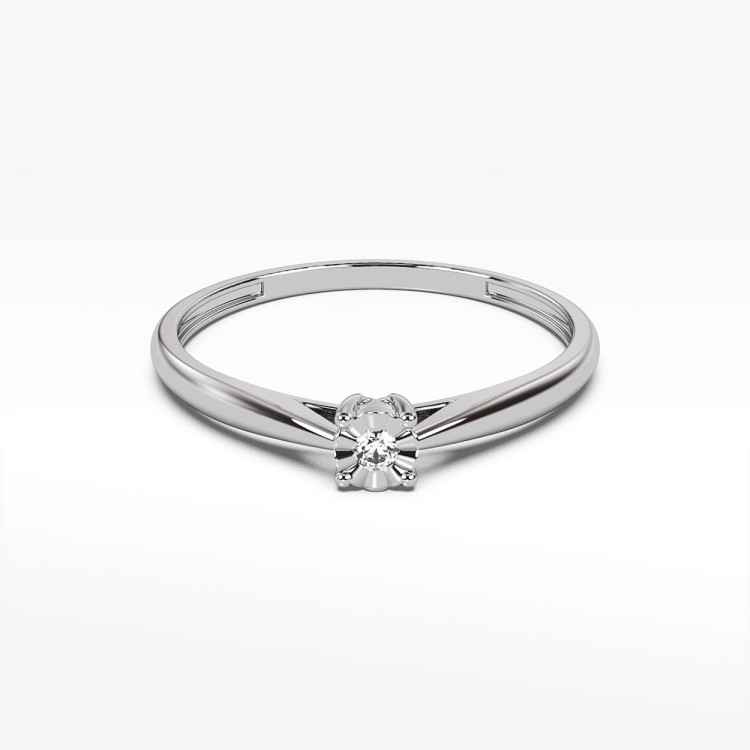 Pierścionek z jednym diamentem