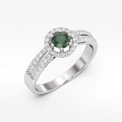 Złoty pierścionek ze szmaragdami i diamentami