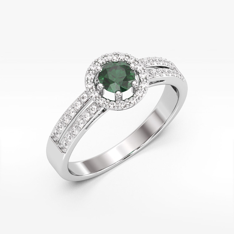 Złoty pierścionek ze szmaragdami i diamentami