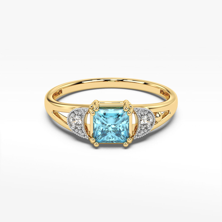 Pierścionek z topazem i diamentami
