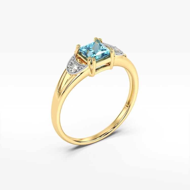 Pierścionek z topazem i diamentami