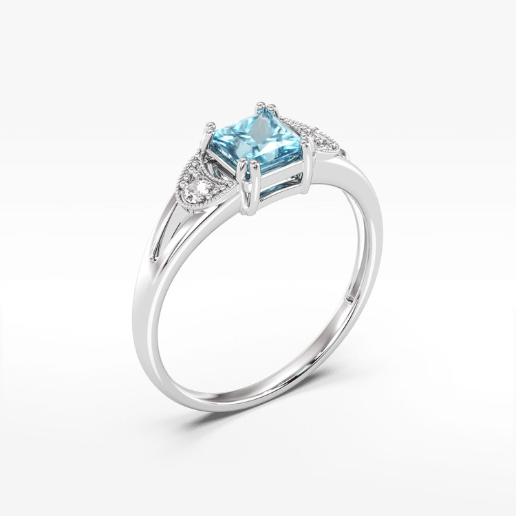 Pierścionek z topazem i diamentami