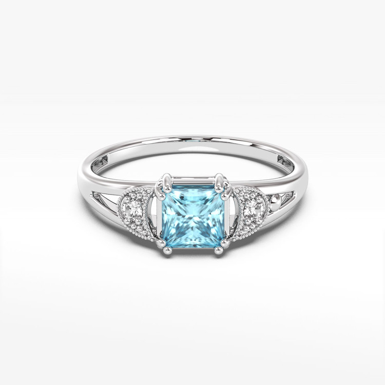 Pierścionek z topazem i diamentami