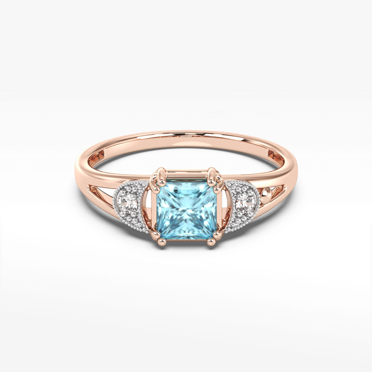 Pierścionek z topazem i diamentami