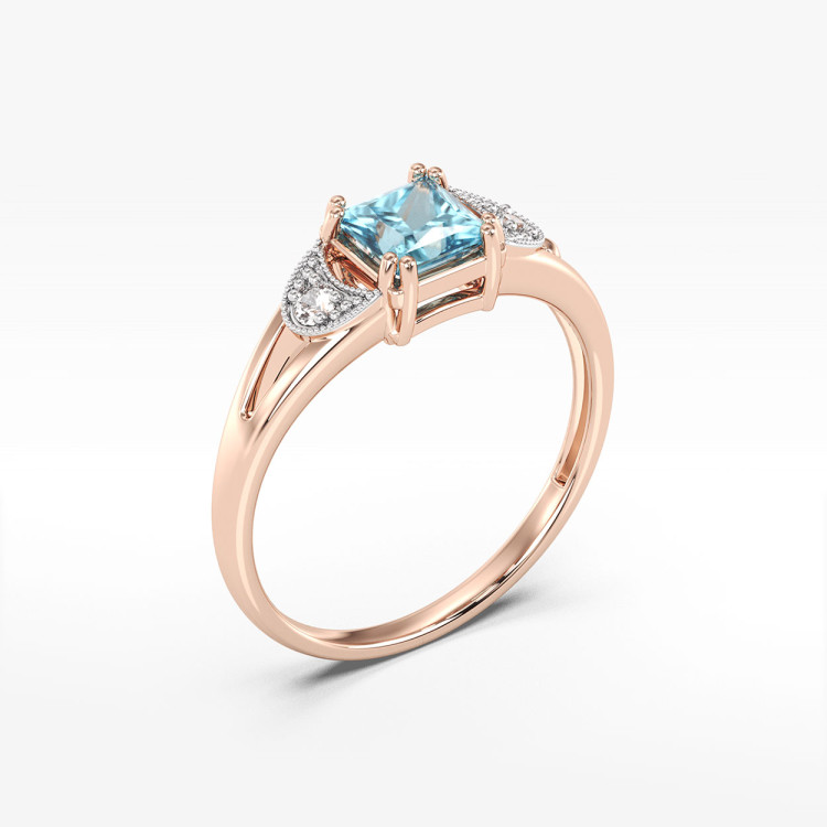 Pierścionek z topazem i diamentami